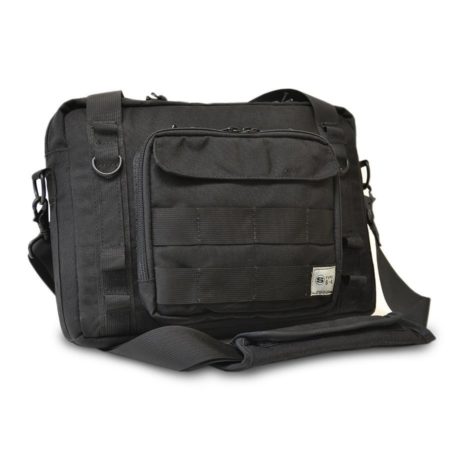 front angled view of the Black Type S-4 Laptop Brief by Skooba Design.