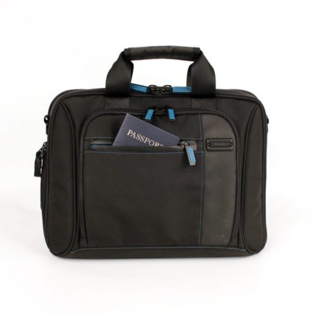 front closed view of the Satchel V.3, Mini bag with should strap not showing by Skooba Design,