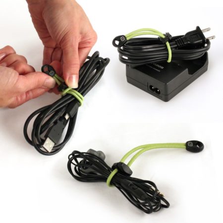 Skooba Design's Toggle Ties 6 Pack being used with several cords.